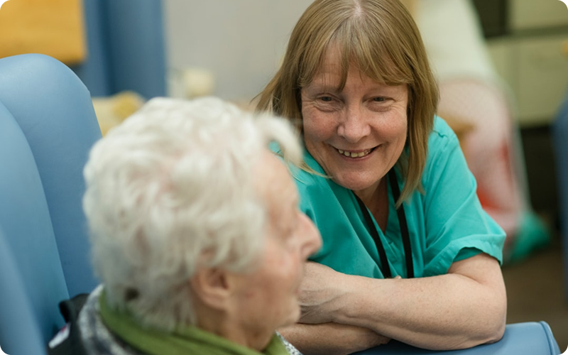 Caregiver with elderly client